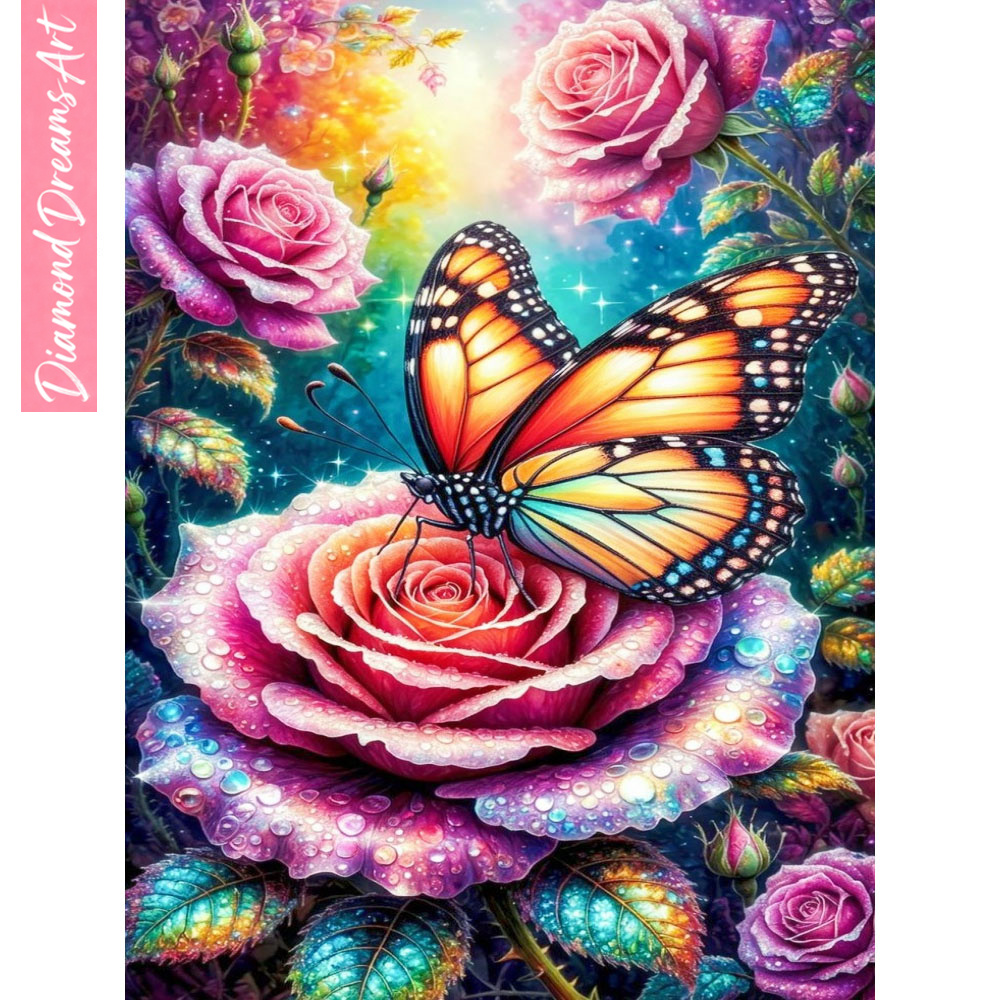 Embroidery Rose - Butterfly Diamond Mosaic 5D DIY Animal