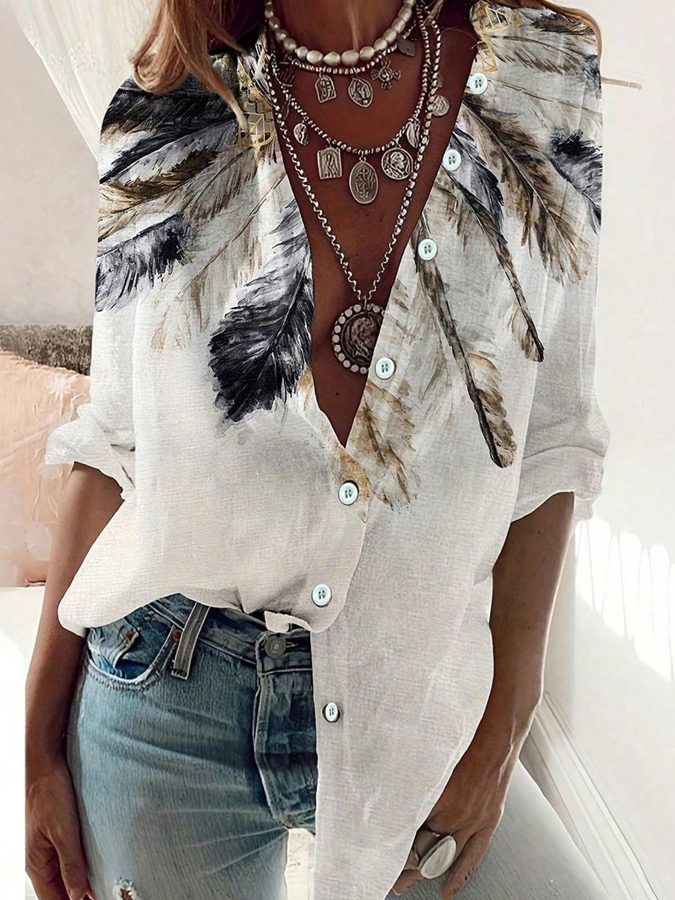 Women's Western ethnic print f - Embroidery Online review and price