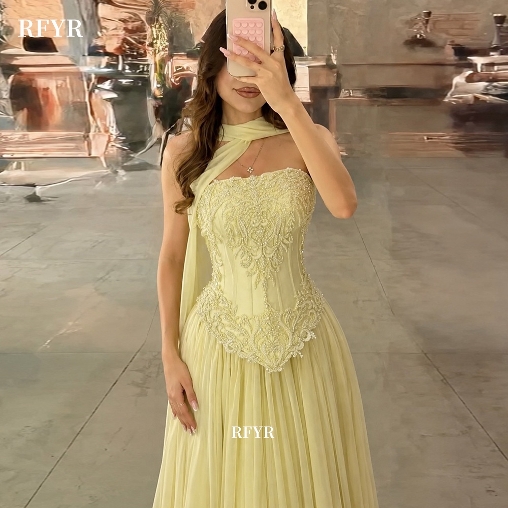 RFYR Yellow Prom Dress with La - Embroidery Yellow Dress review and price