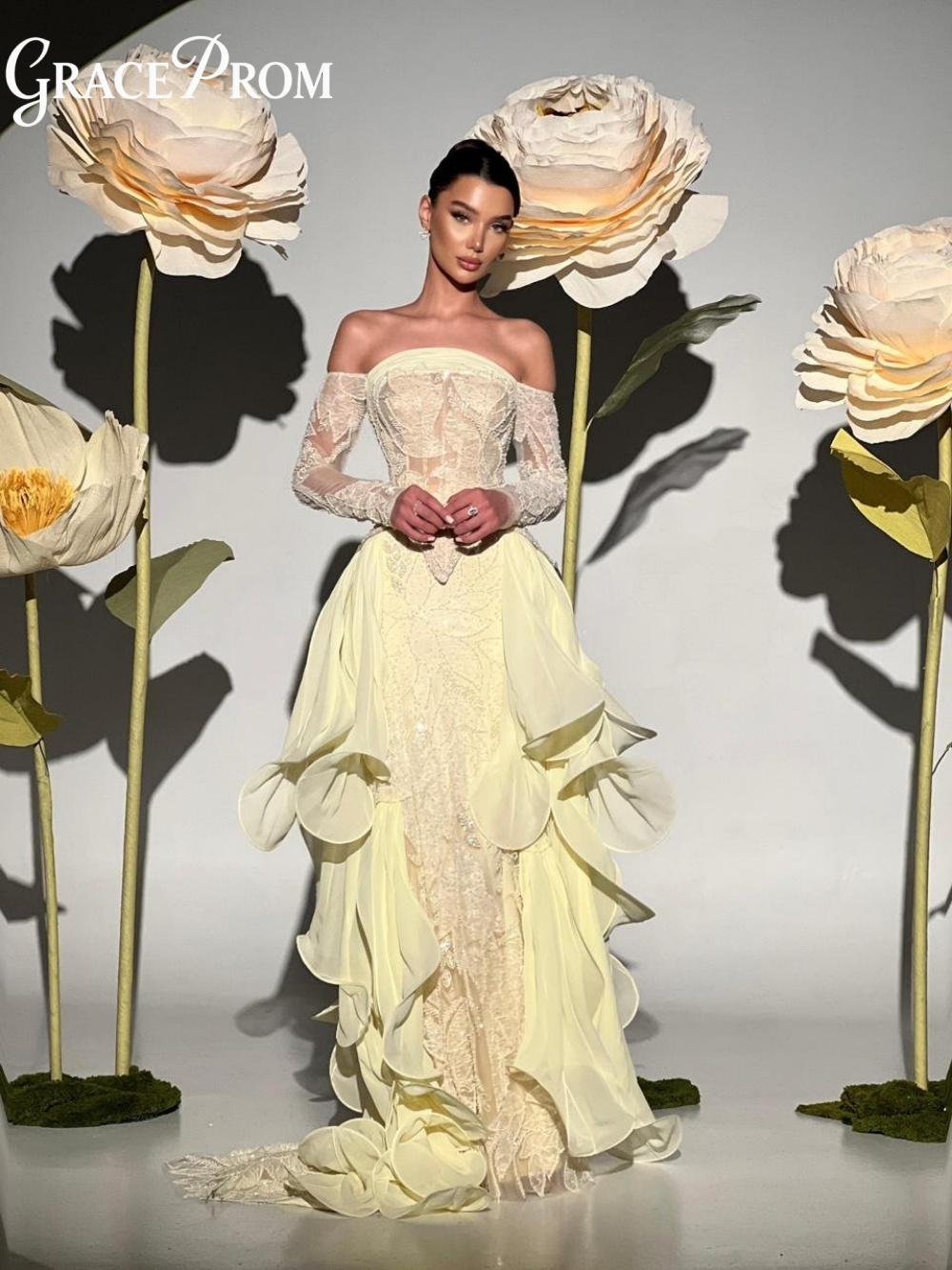 Exquisite Butter Yellow Prom D - Embroidery Yellow Dress review and price