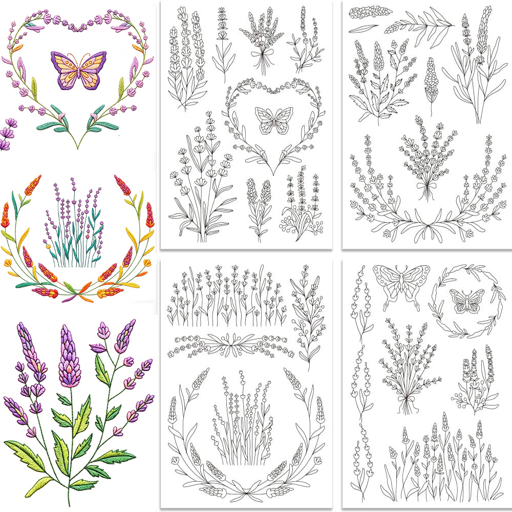 Lavender Flower Butterfly Wate - Embroidery Meaning review and price