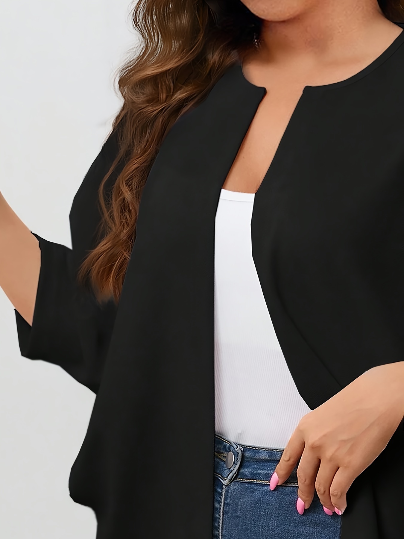 Plus Size Women's Open Front C - Embroidery Online review and price