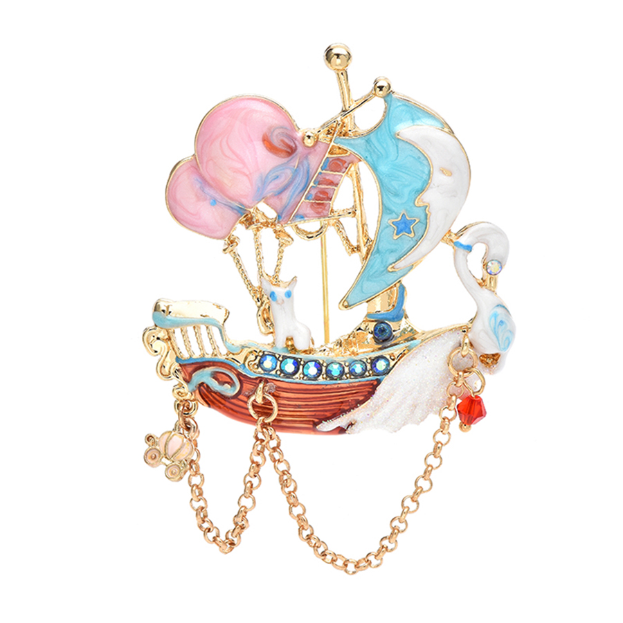 babay Romantic Swan Boat Brooc - Embroidery Bali review and price