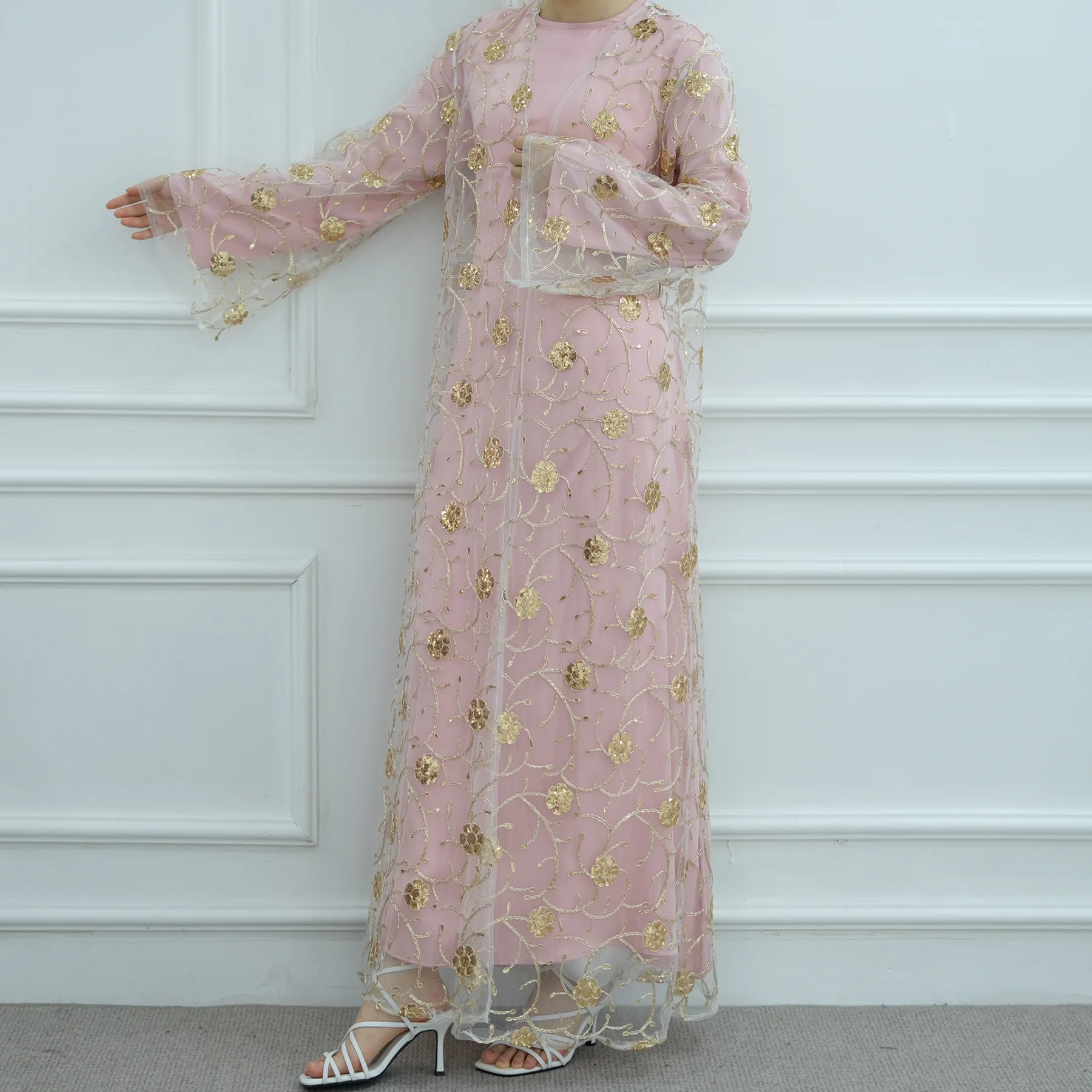 Muslim Mesh Kimono Cardigan Se - Embroidery Kebaya review and price