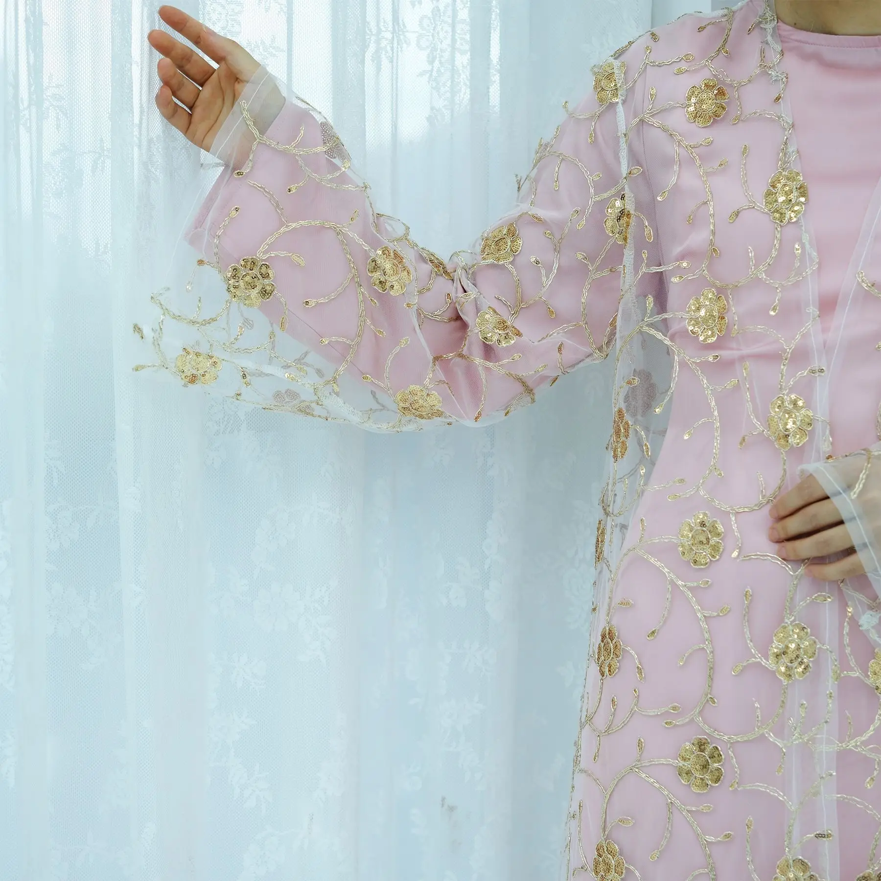 Muslim Mesh Kimono Cardigan Se - Embroidery Kebaya review and price